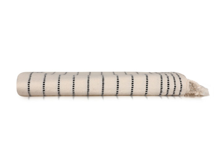 Mijölnir Capri - Toalla de playa fouta Negro y crema Mijölnir Capri - Toalla de playa fouta Negro y crema